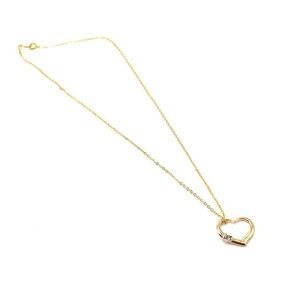 Gold Tone Heart Rhinestone Necklace | N149